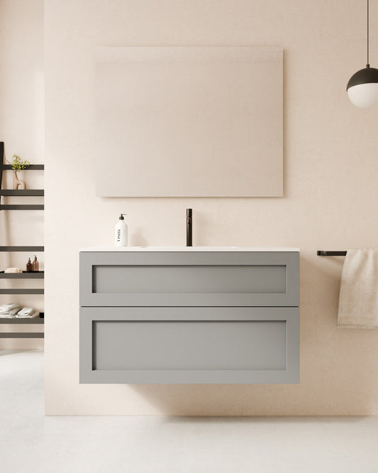 Tera 2 Schubladen (unterschiedlich gross) steingrau