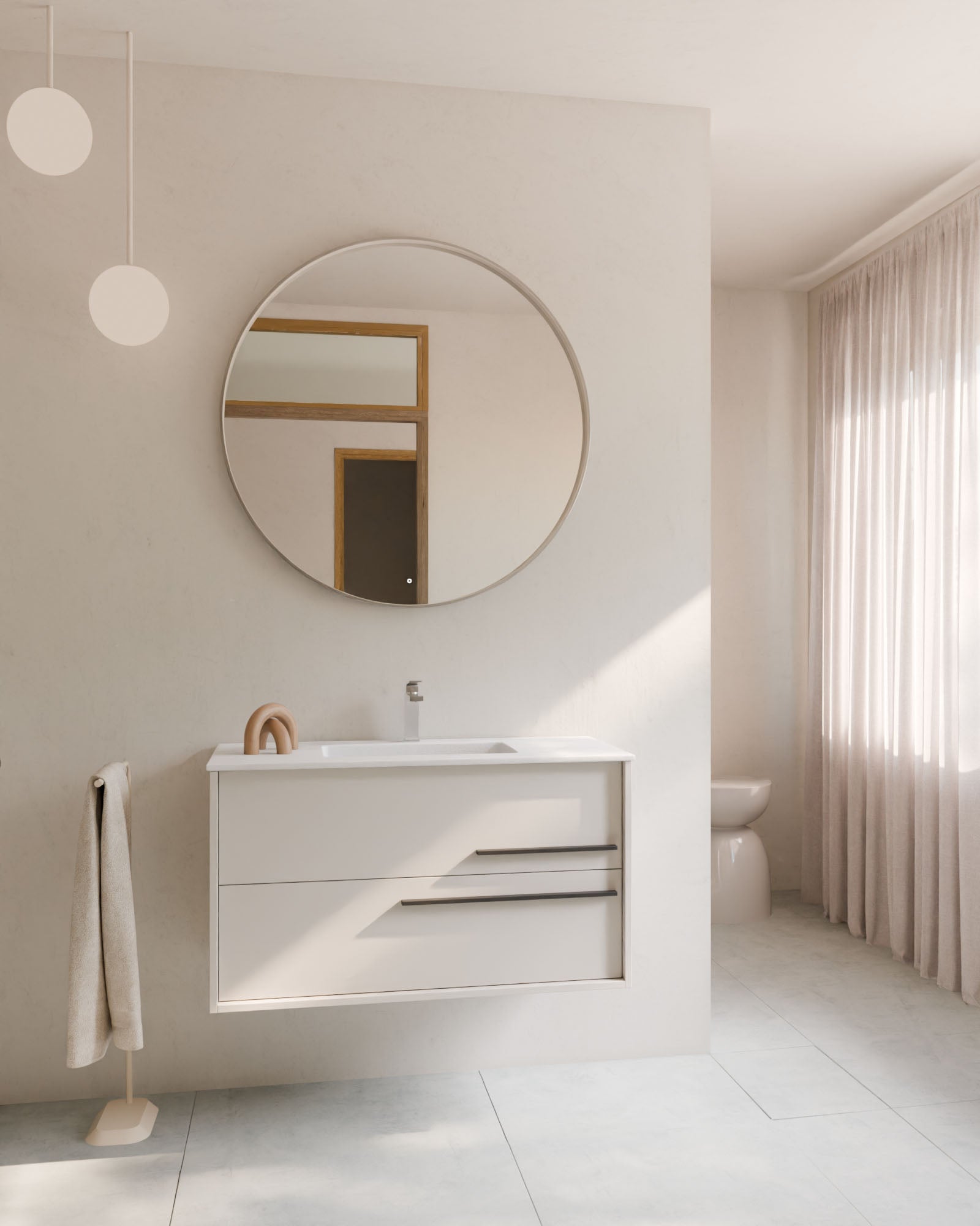 Aqua 2 Schubladen Weiß Graphit