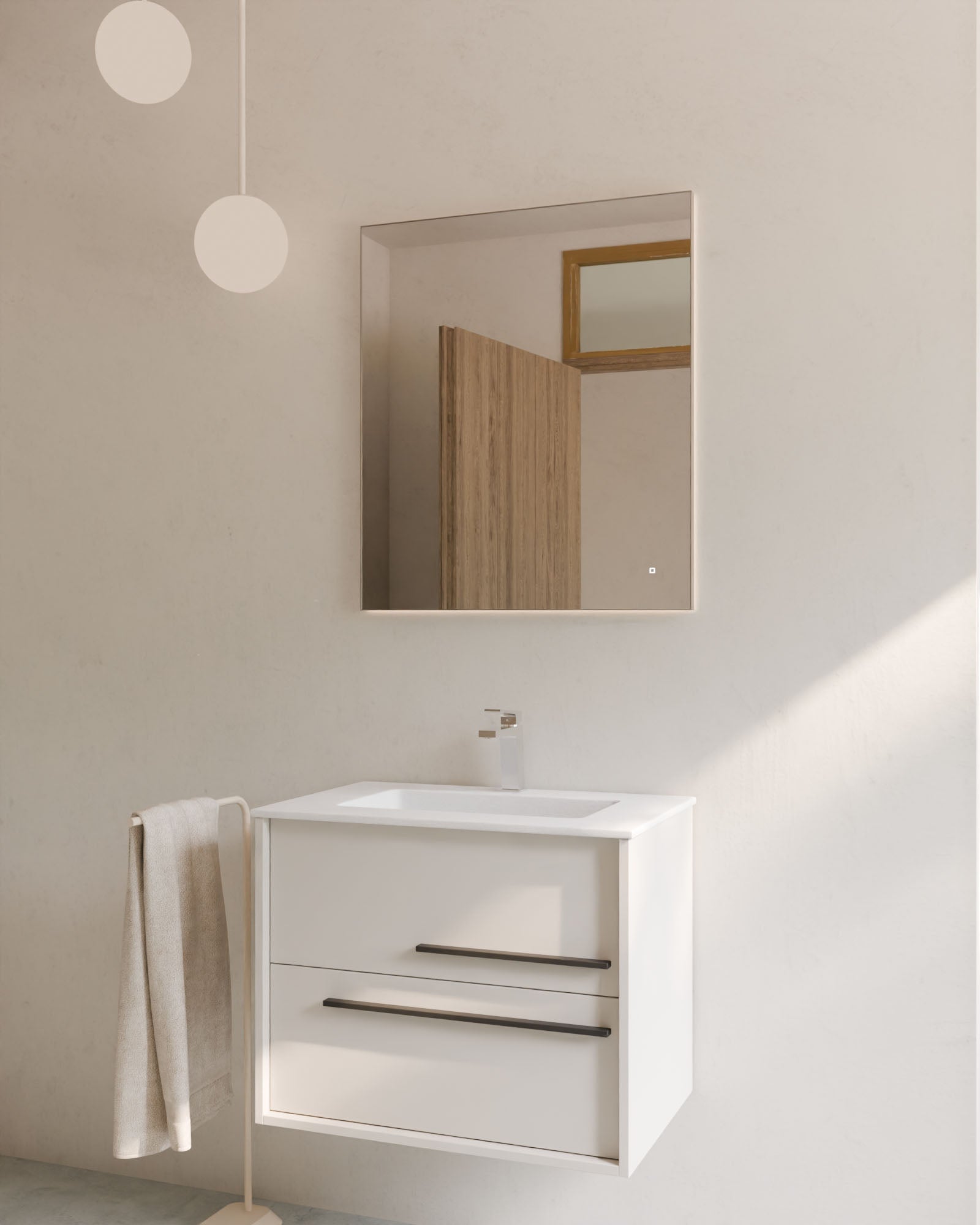 Aqua 2 Schubladen Weiß Graphit