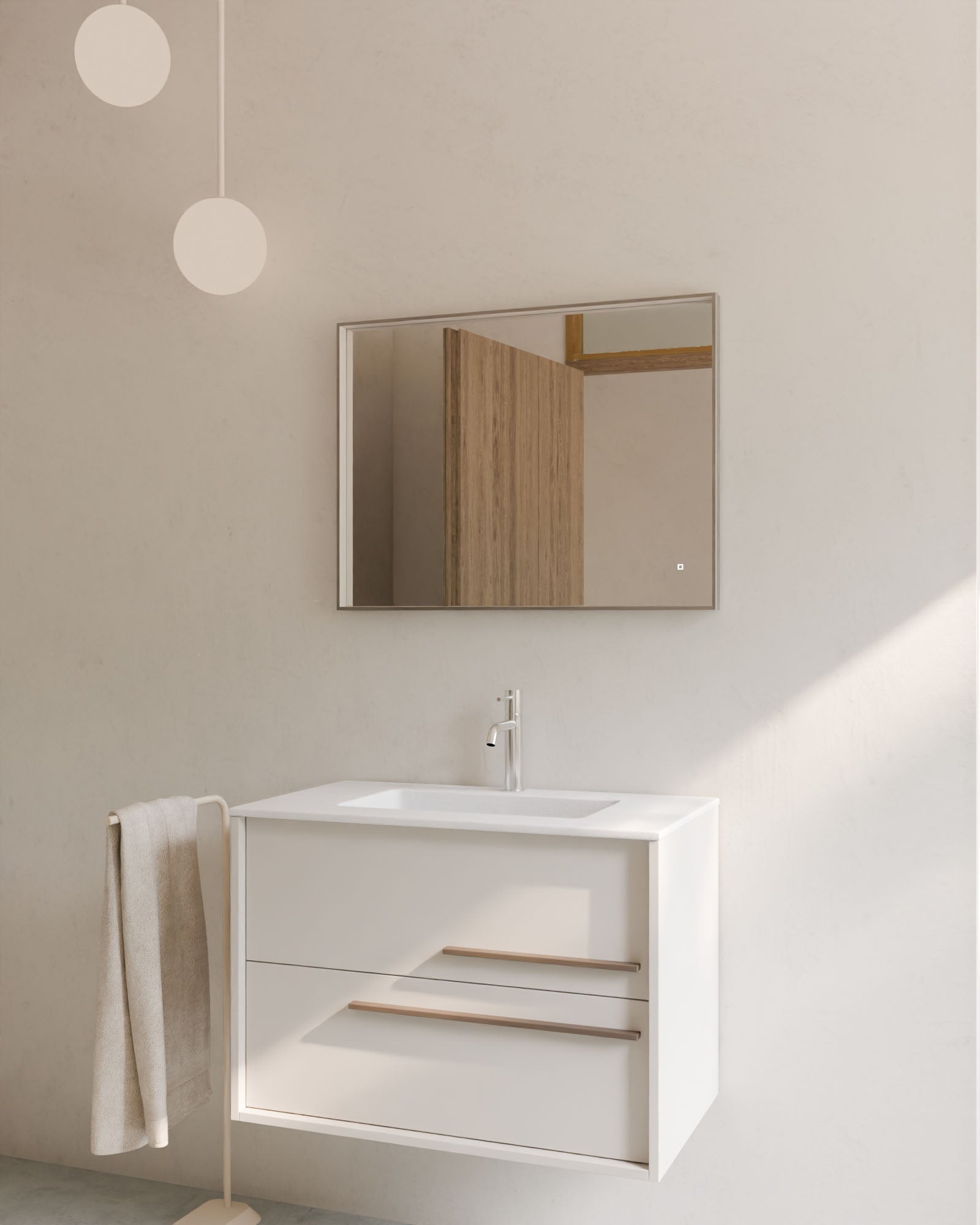 Aqua 2 Schubladen Weiß Quarz