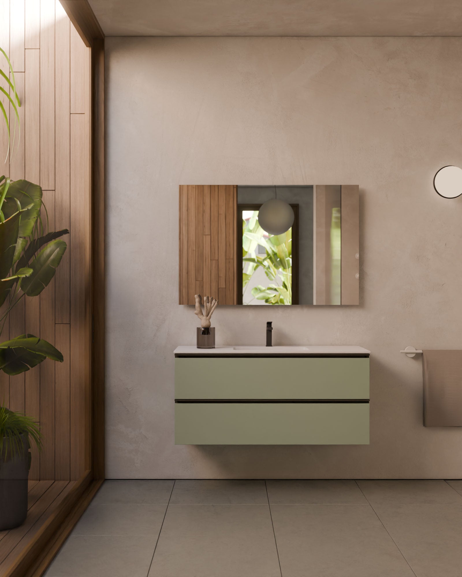 Granada 2 Schubladen Kitami-Grun Schwarz