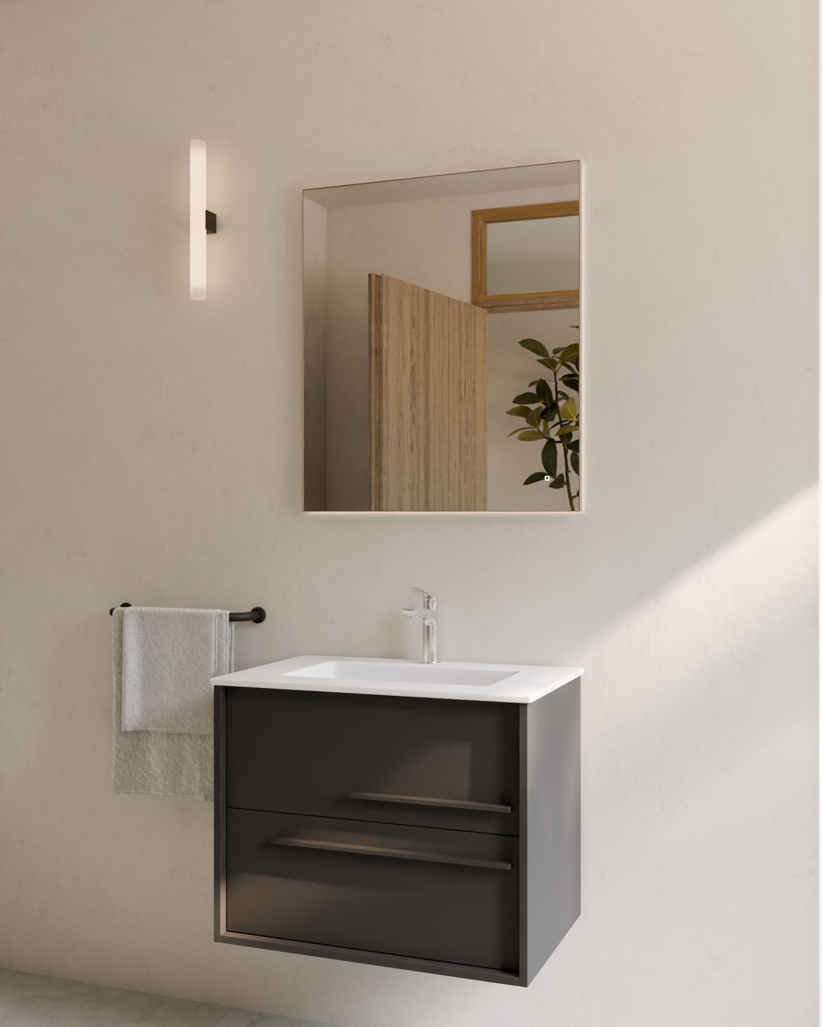 Aqua 2 Schubladen Aschgrau Graphit