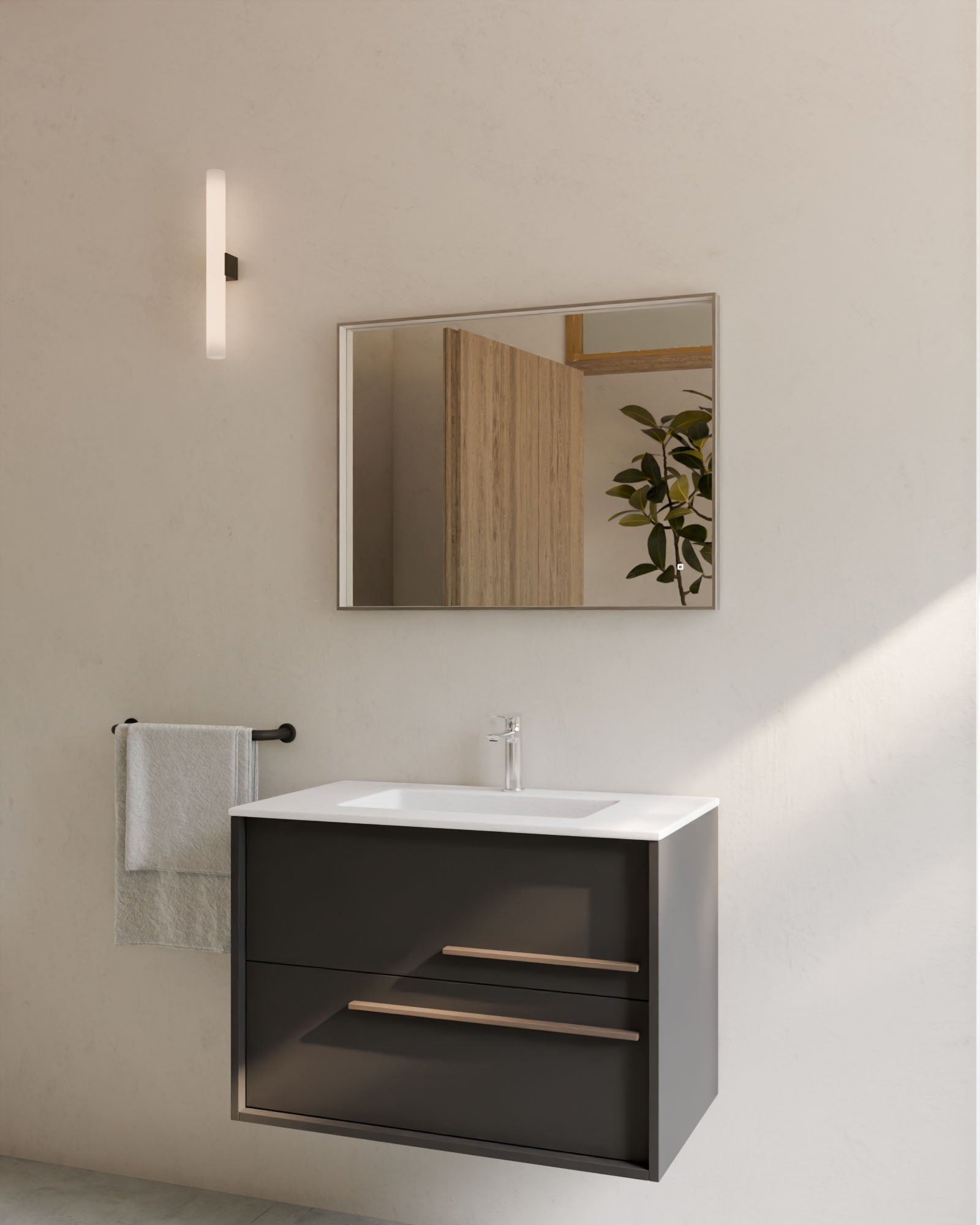 Aqua 2 Schubladen Aschgrau Quarz