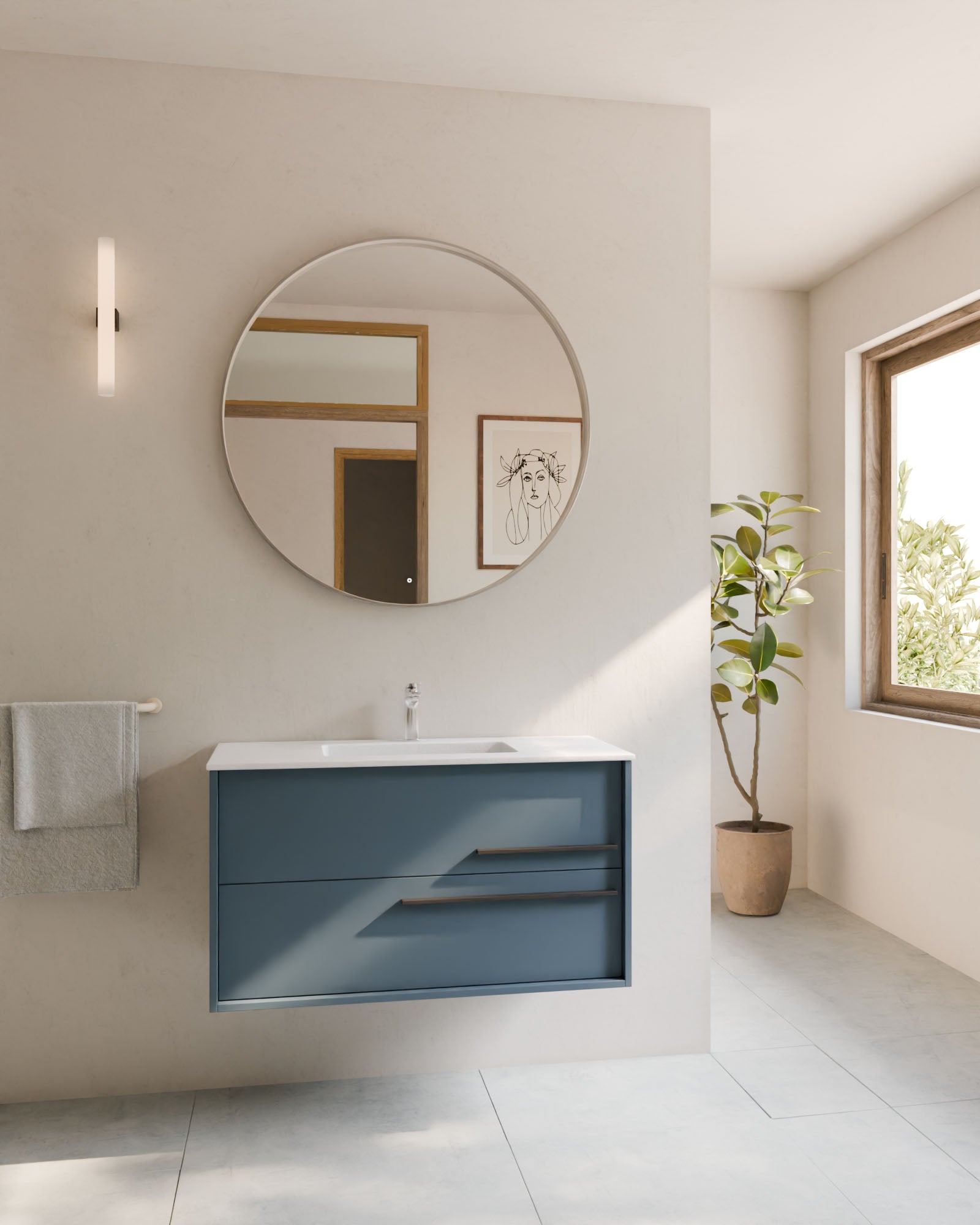 Aqua 2 Schubladen Meerblau Graphit