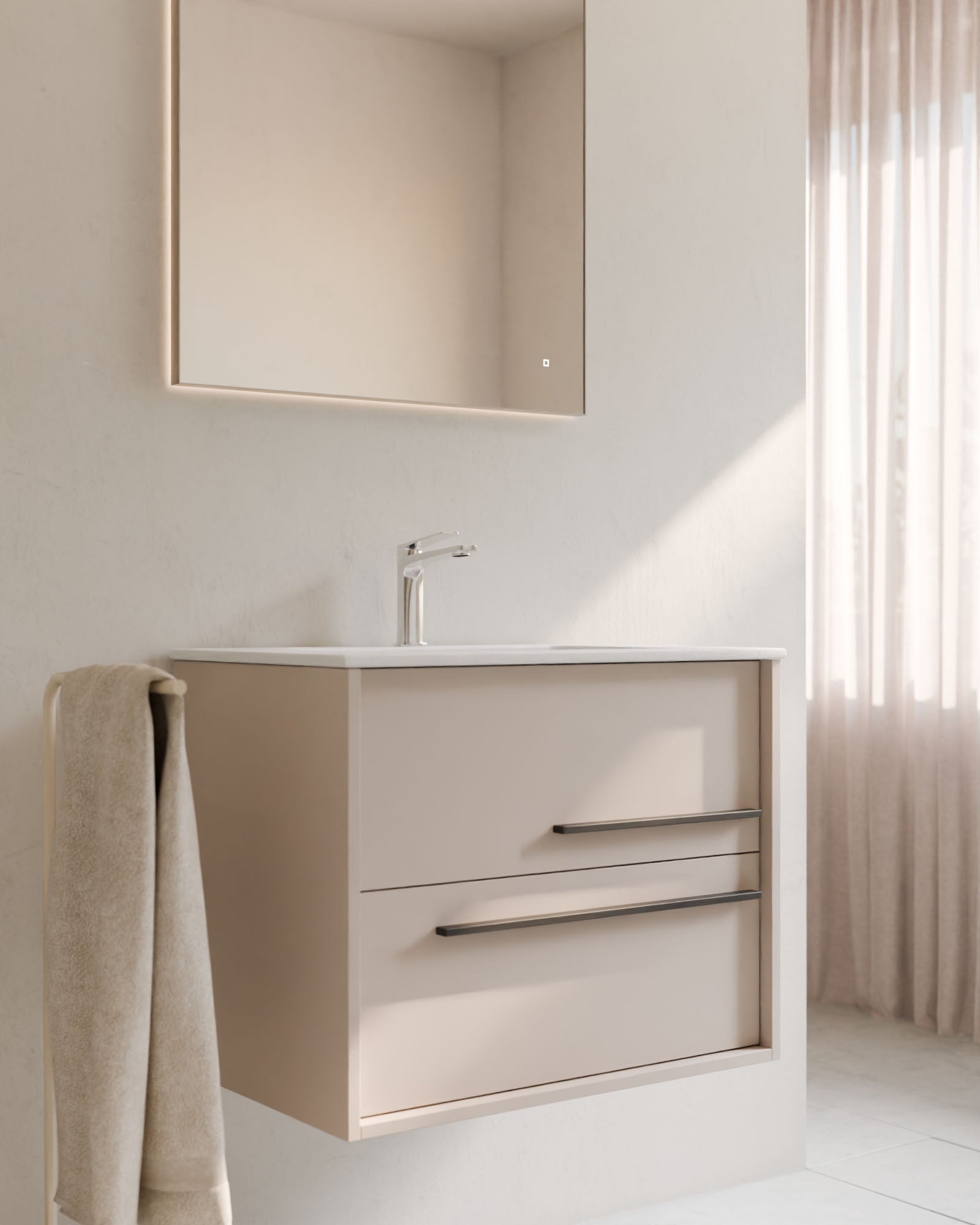 Aqua 2 Schubladen Taupe Graphit