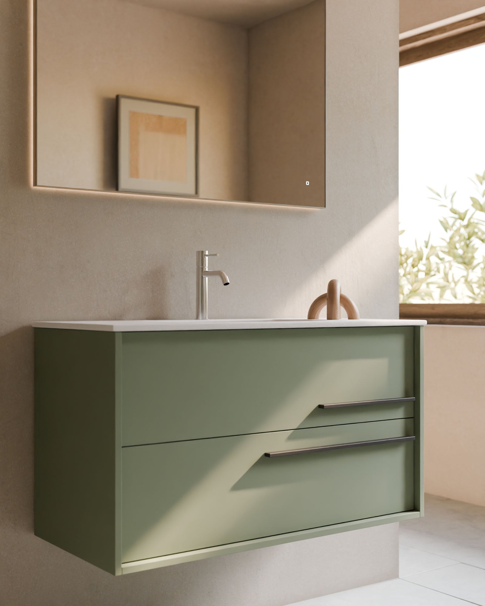 Aqua 2 Schubladen Kitami-Grun Graphit