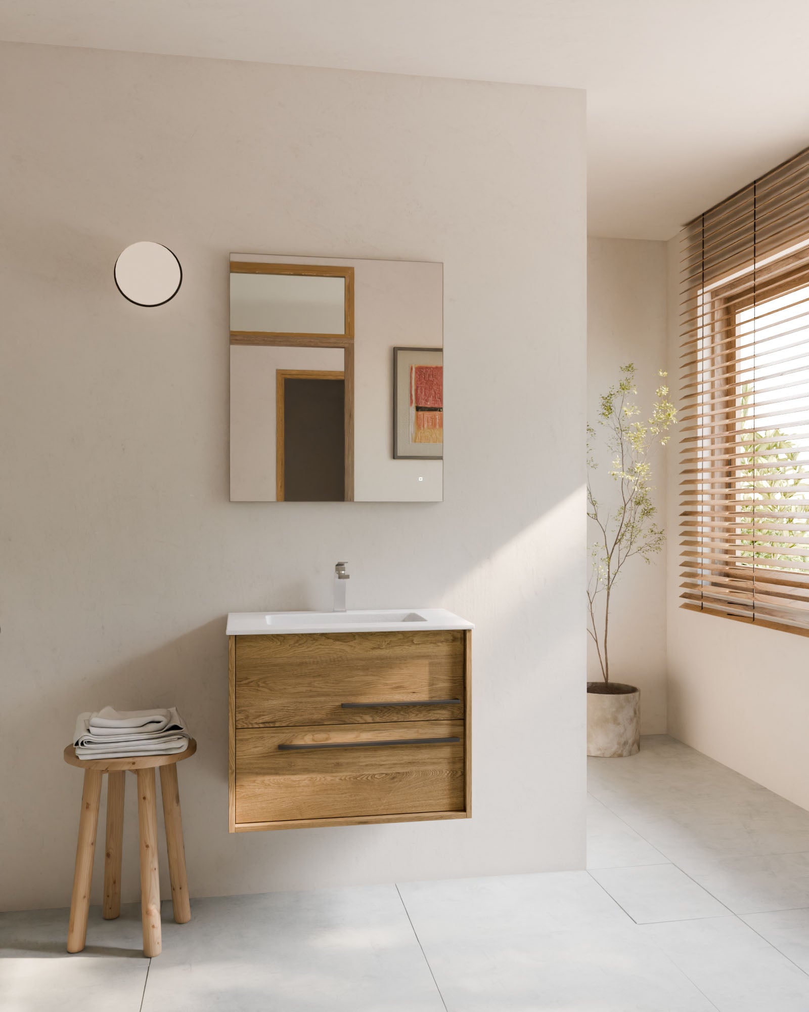 Aqua 2 Schubladen Natureiche Graphit