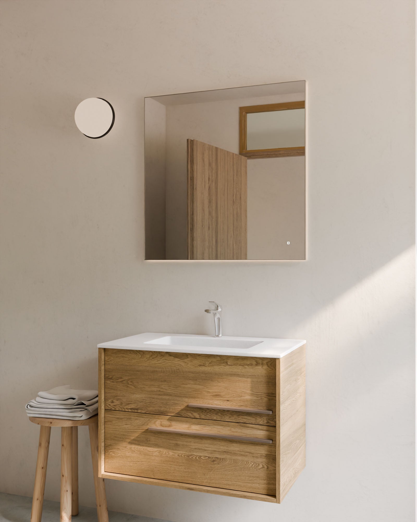 Aqua 2 Schubladen Natureiche Quarz