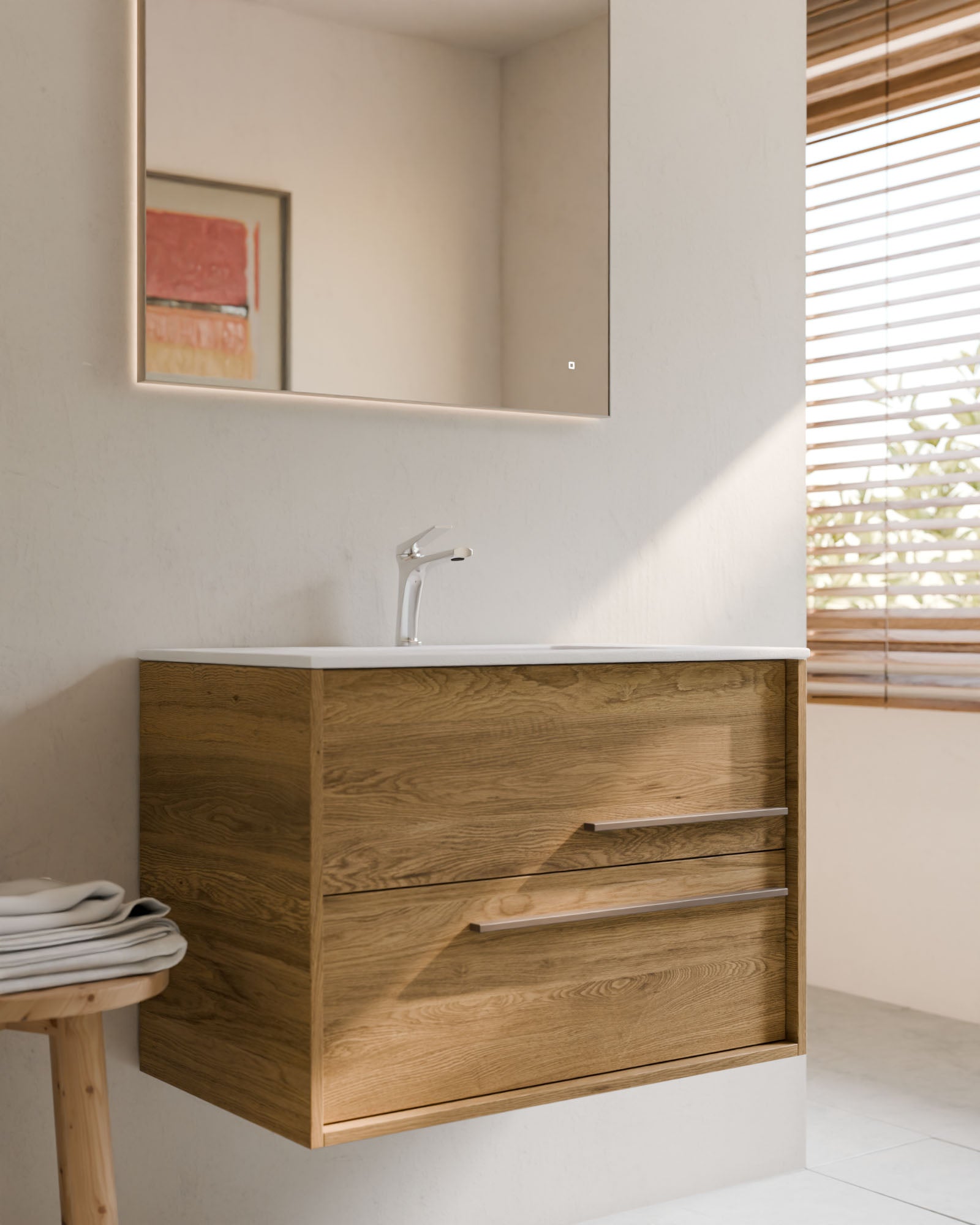 Aqua 2 Schubladen Natureiche Quarz