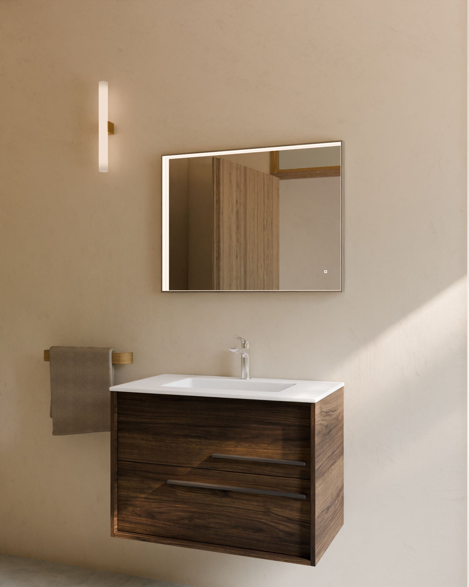 Aqua 2 Schubladen Nussbaum Graphit