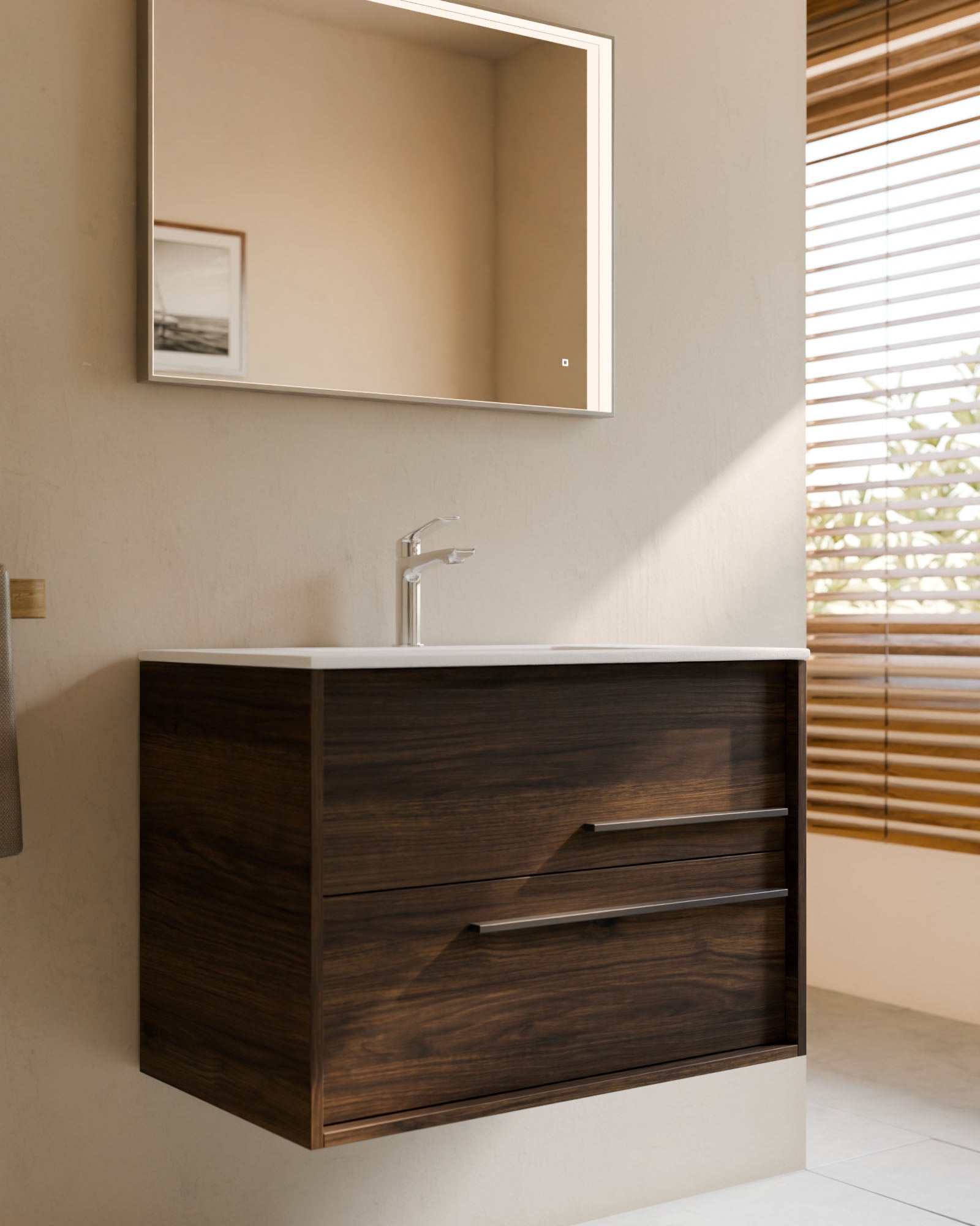 Aqua 2 Schubladen Nussbaum Graphit