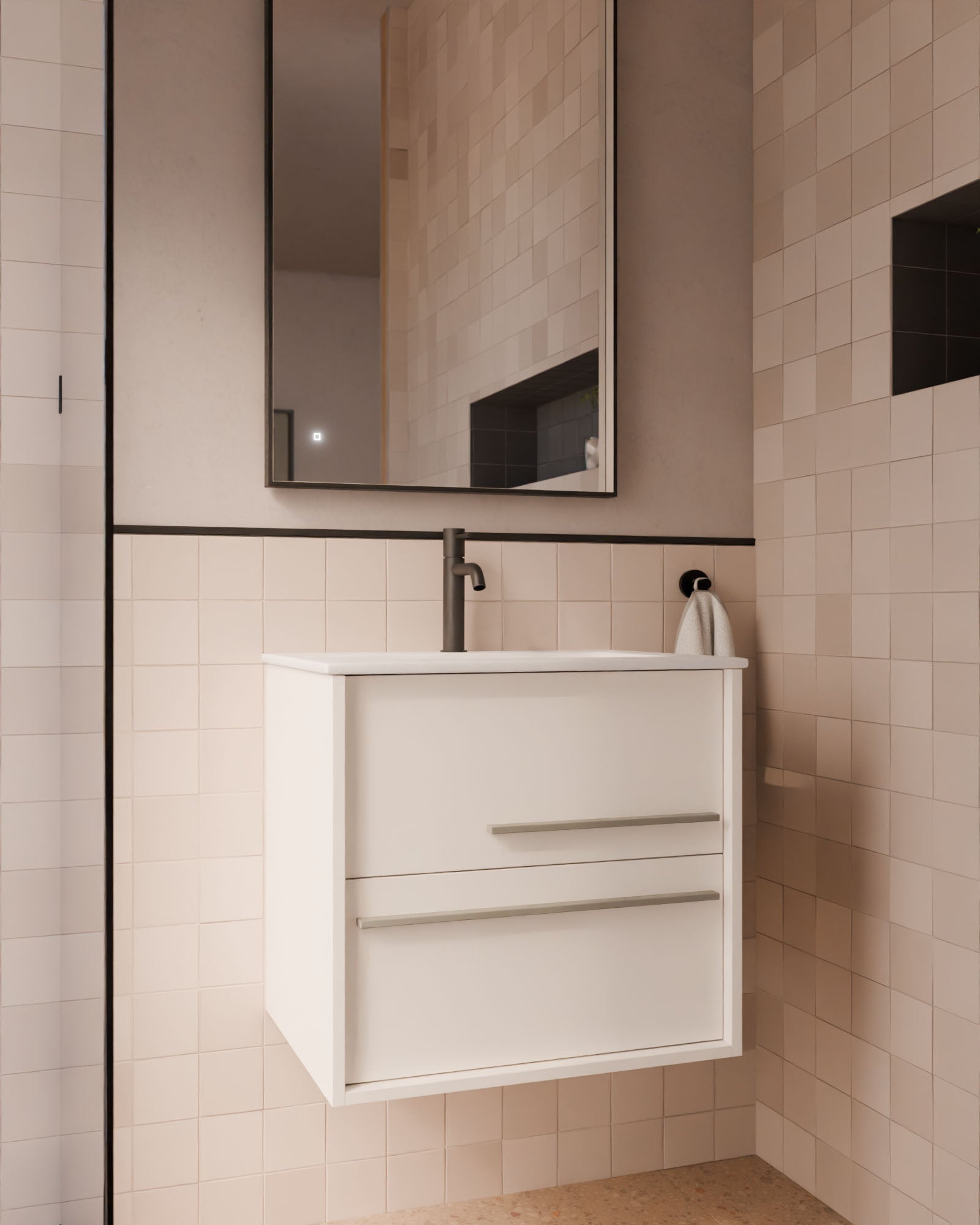 Aqua 2 Schubladen Weiß Quarz