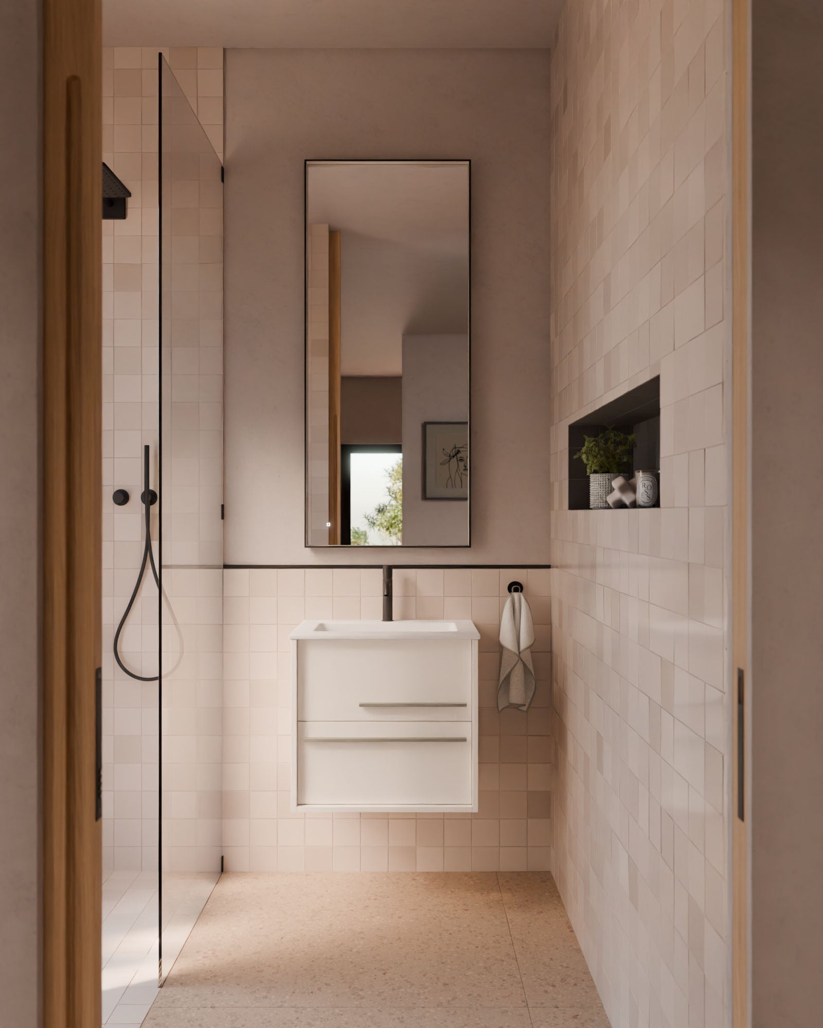 Aqua 2 Schubladen Weiß Quarz