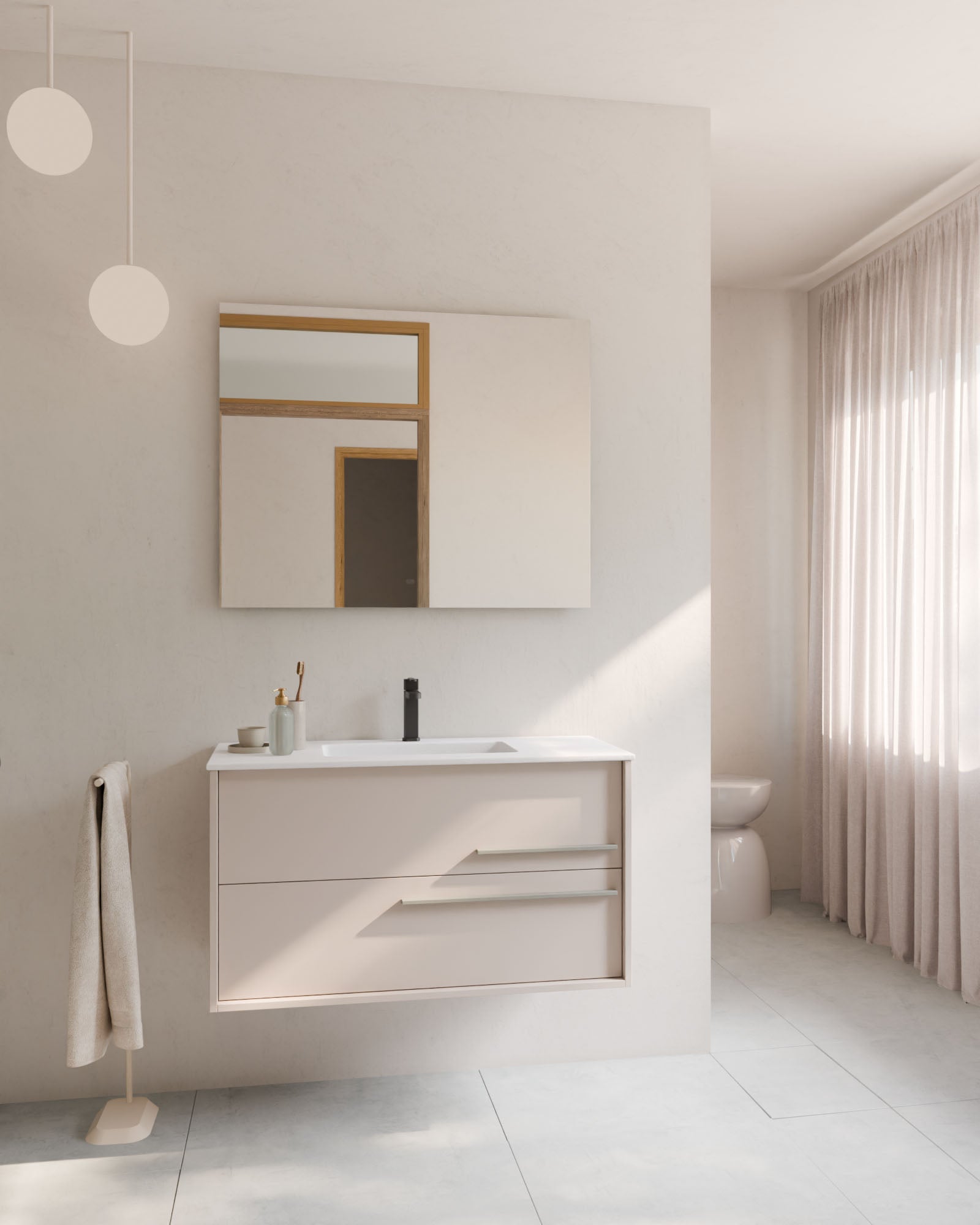 Marel 2 tiroirs Taupe Quartz