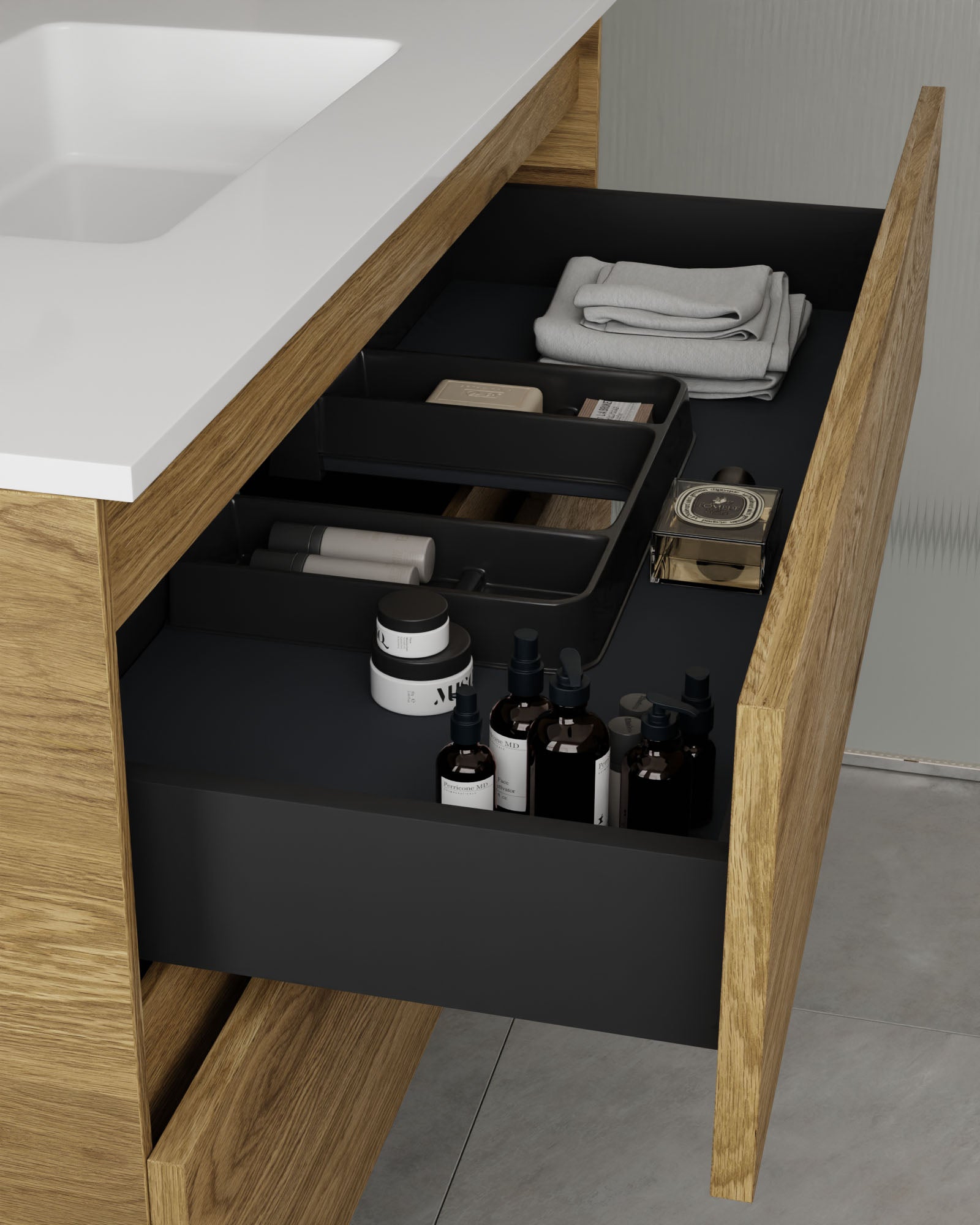 Zuri 2 cajones roble natural