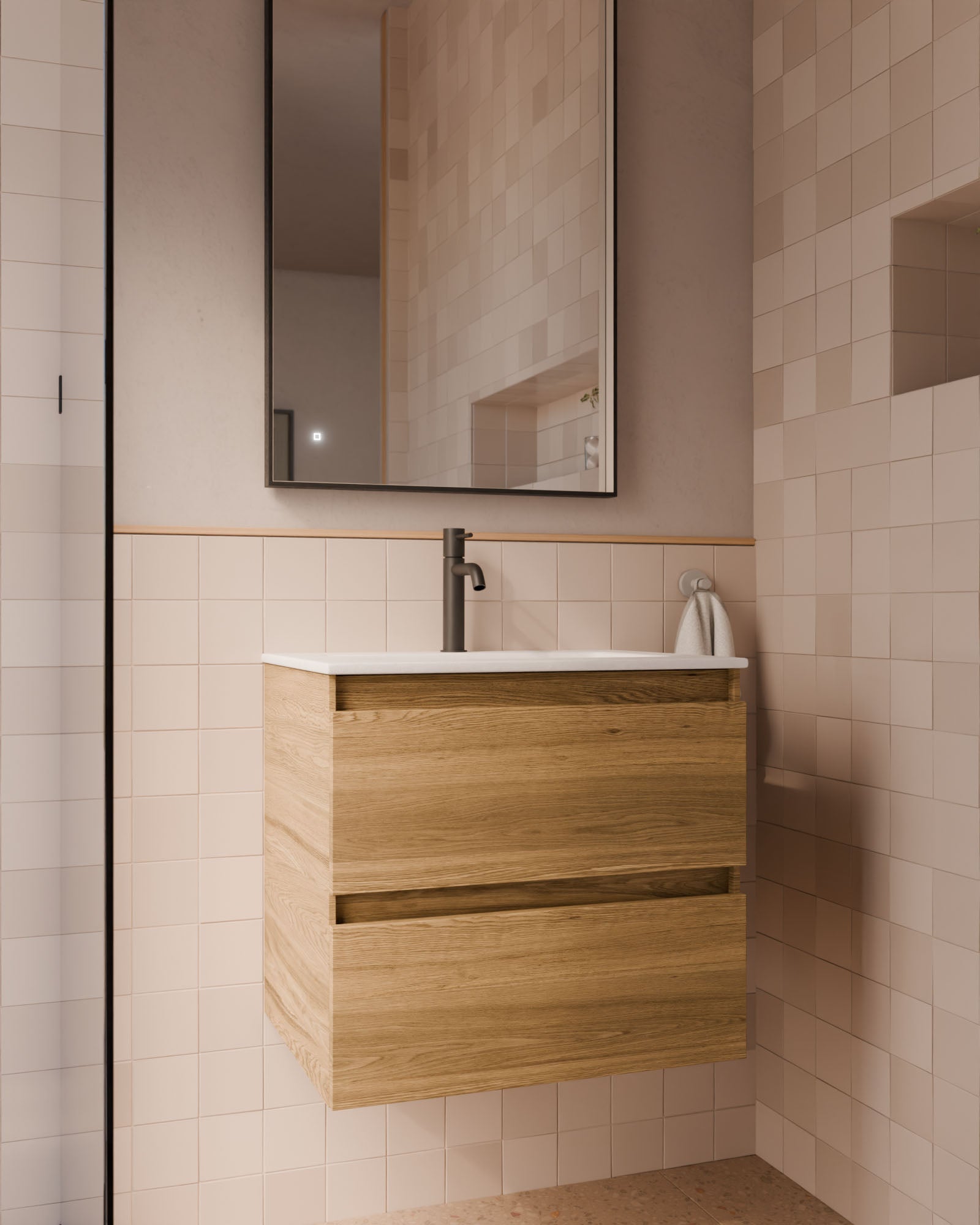 Zuri 2 cajones roble natural