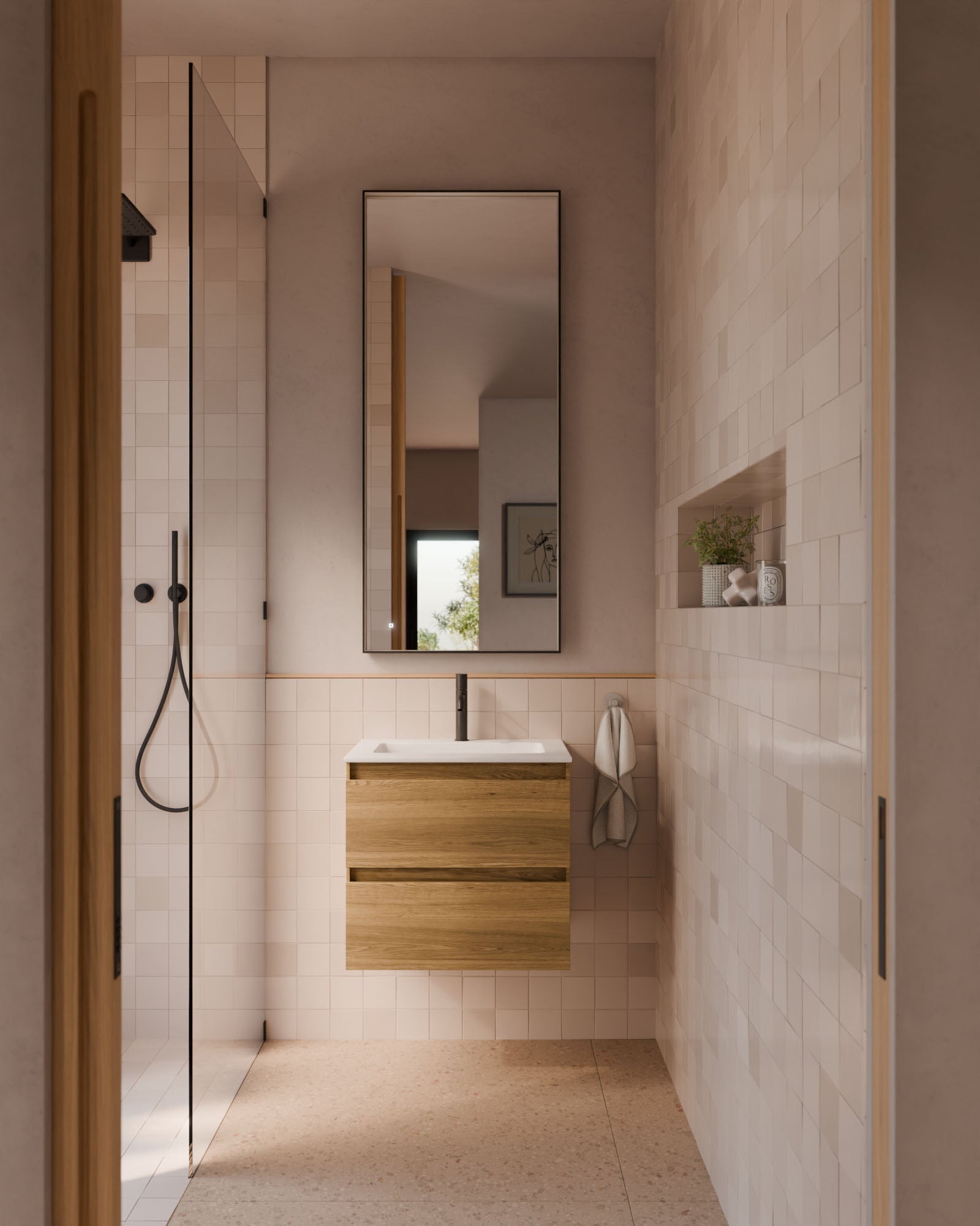 Zuri 2 cajones roble natural