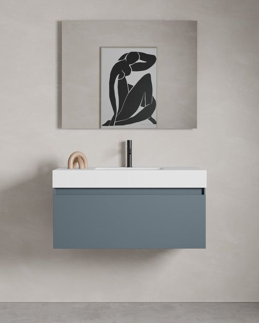 Zuri 1 Schublade meerblau cube