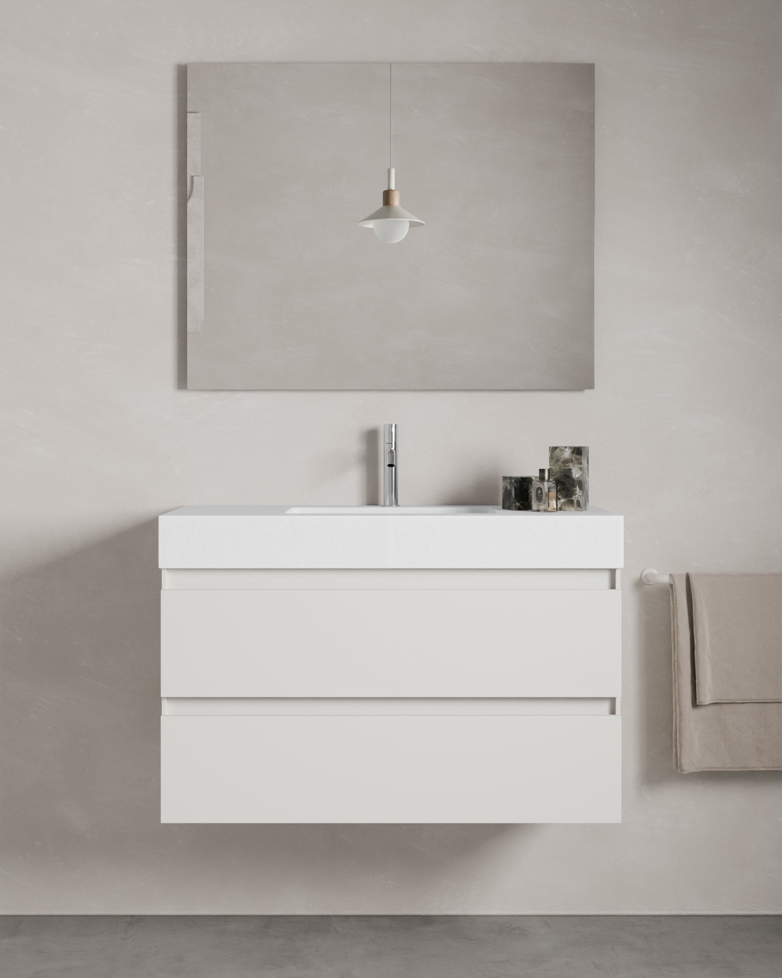 Zuri 2 cajones blanco cube
