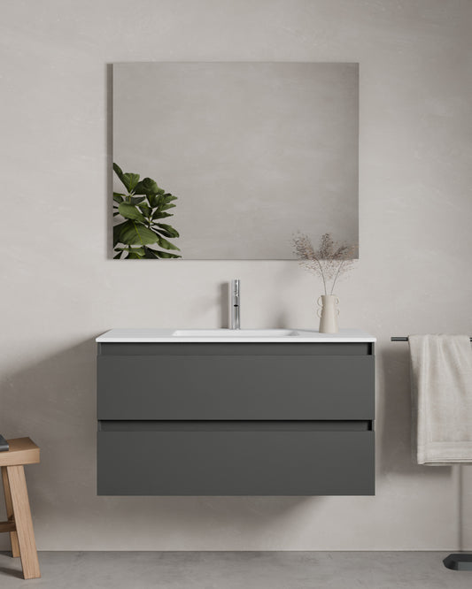 Zuri 2 cajones gris ceniza