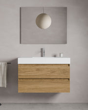 Zuri 2 cajones roble natural cube