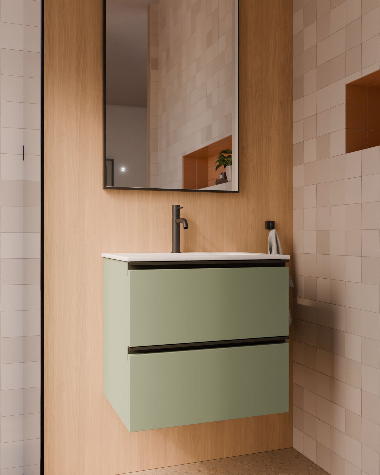 Granada 2 Schubladen Kitami-Grun Schwarz