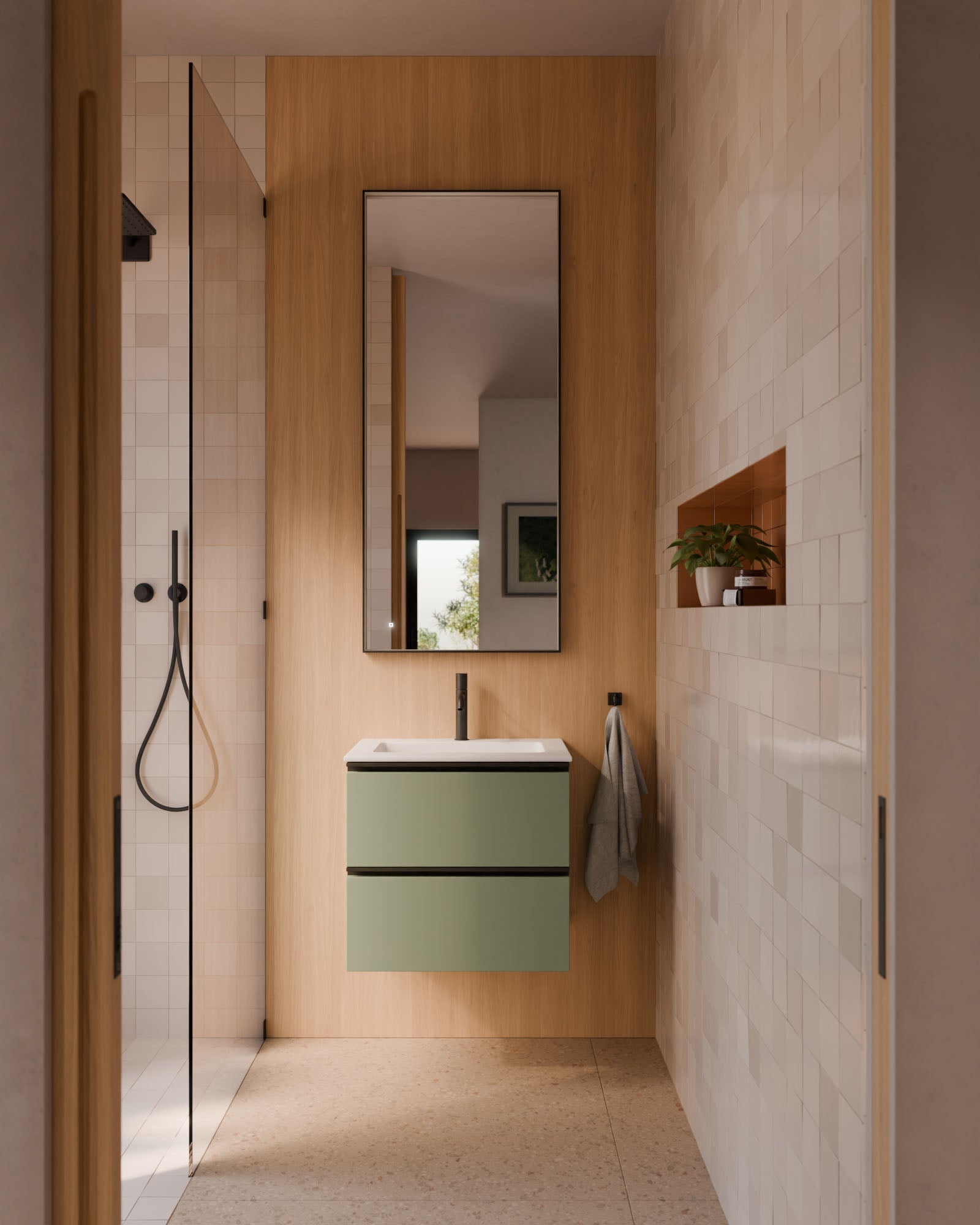 Granada 2 Schubladen Kitami-Grun Schwarz