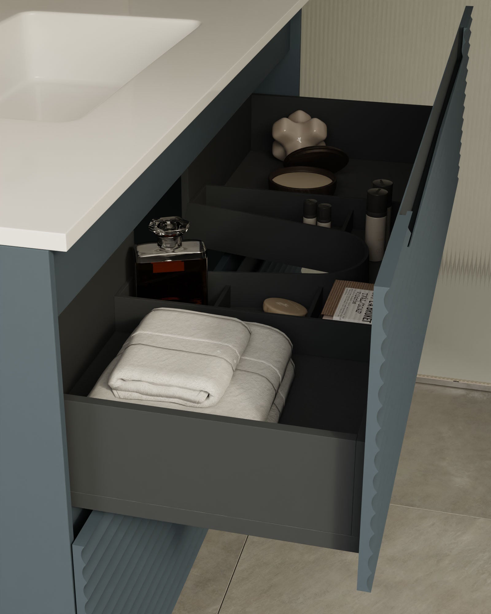 Cairo 2 cajones azul mar