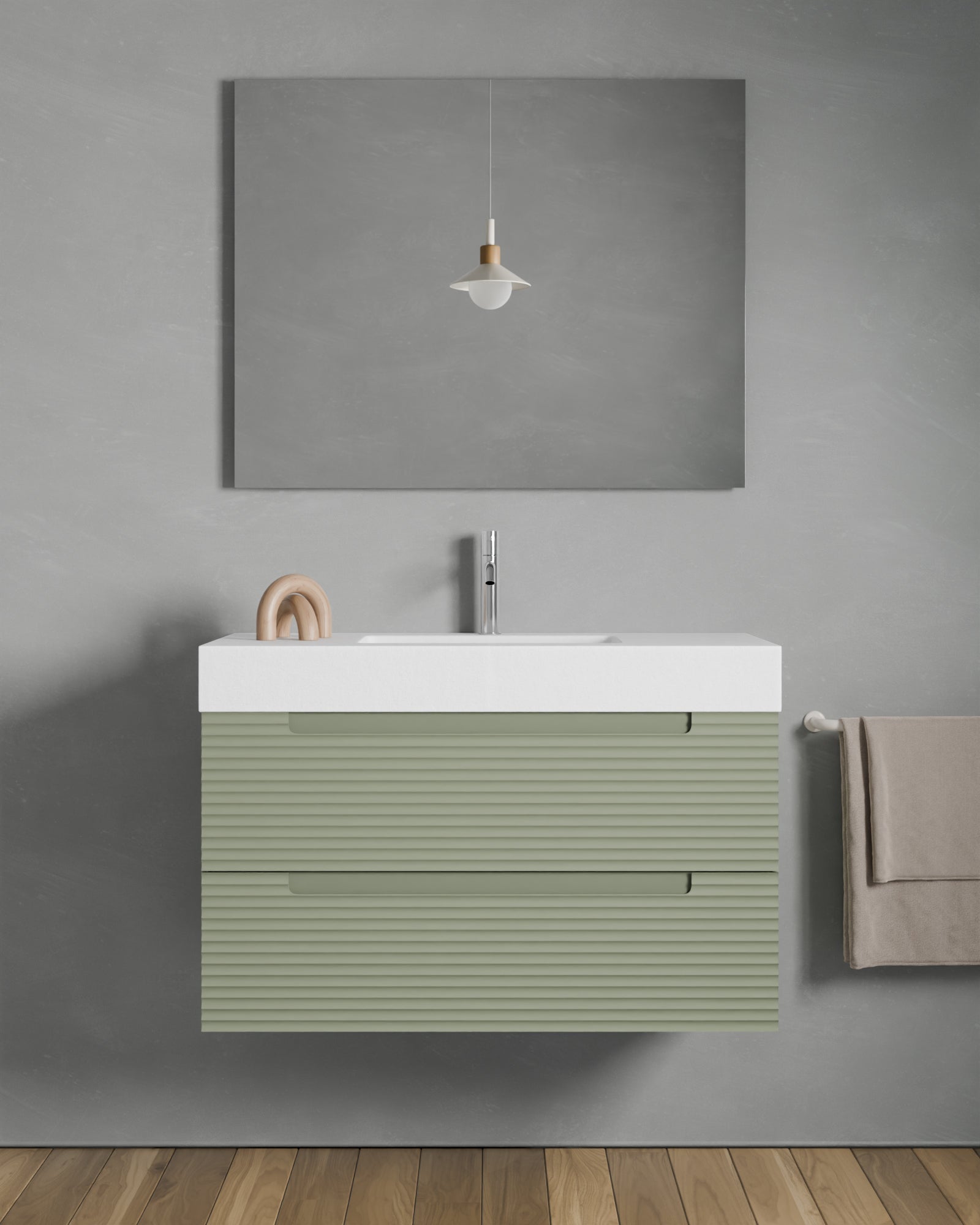 Kairo 2 cajones verde-kitami cube