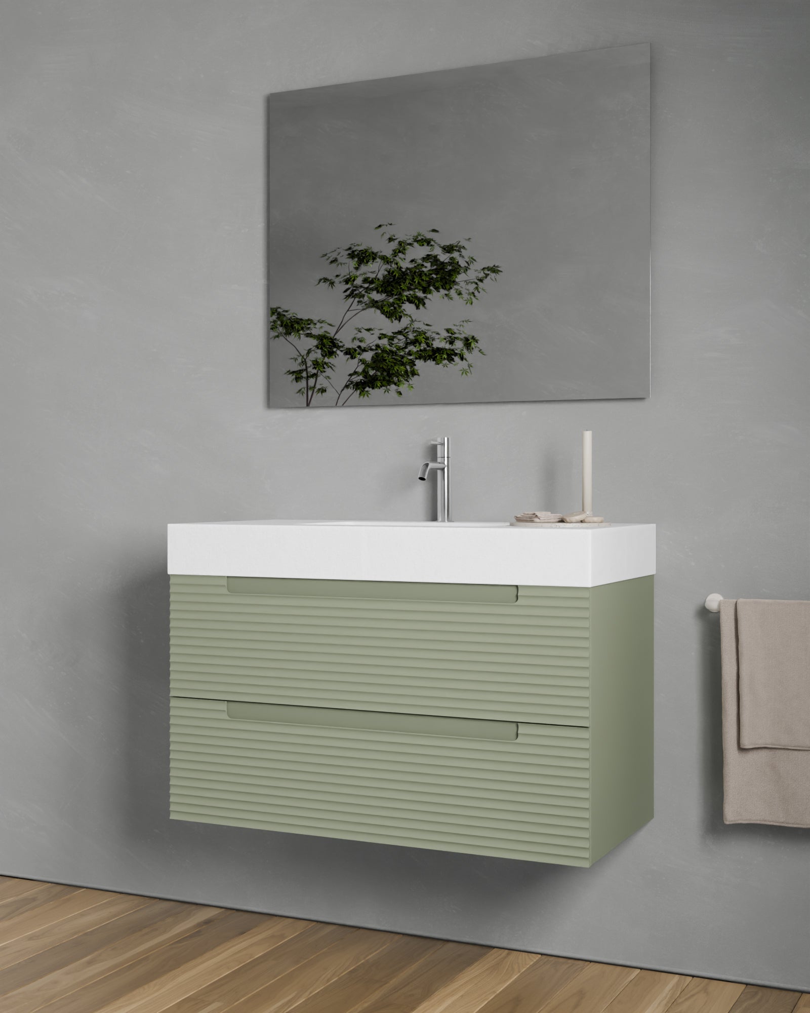Kairo 2 cajones verde-kitami cube