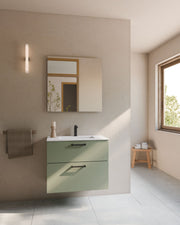 Stelo 2 cajones Verde Kitami Negro – vista frontal