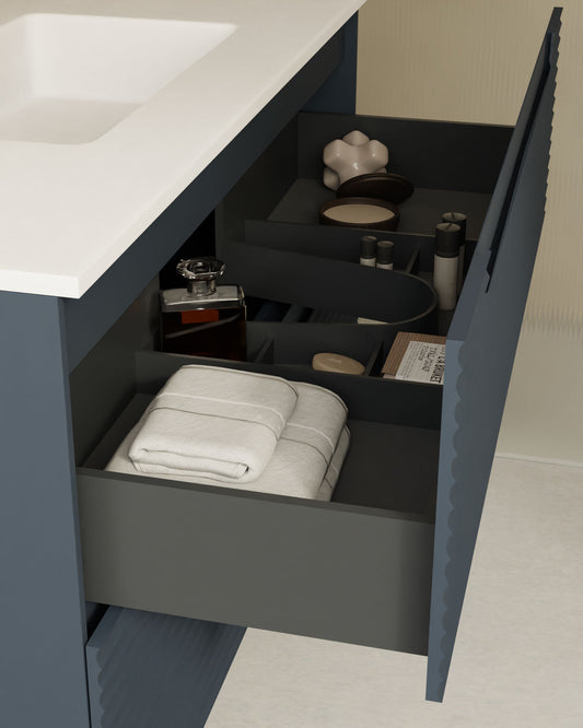 Kairo 2 Schubladen meerblau cube