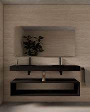 Aris lavabo mural ovale Noir Double vasque