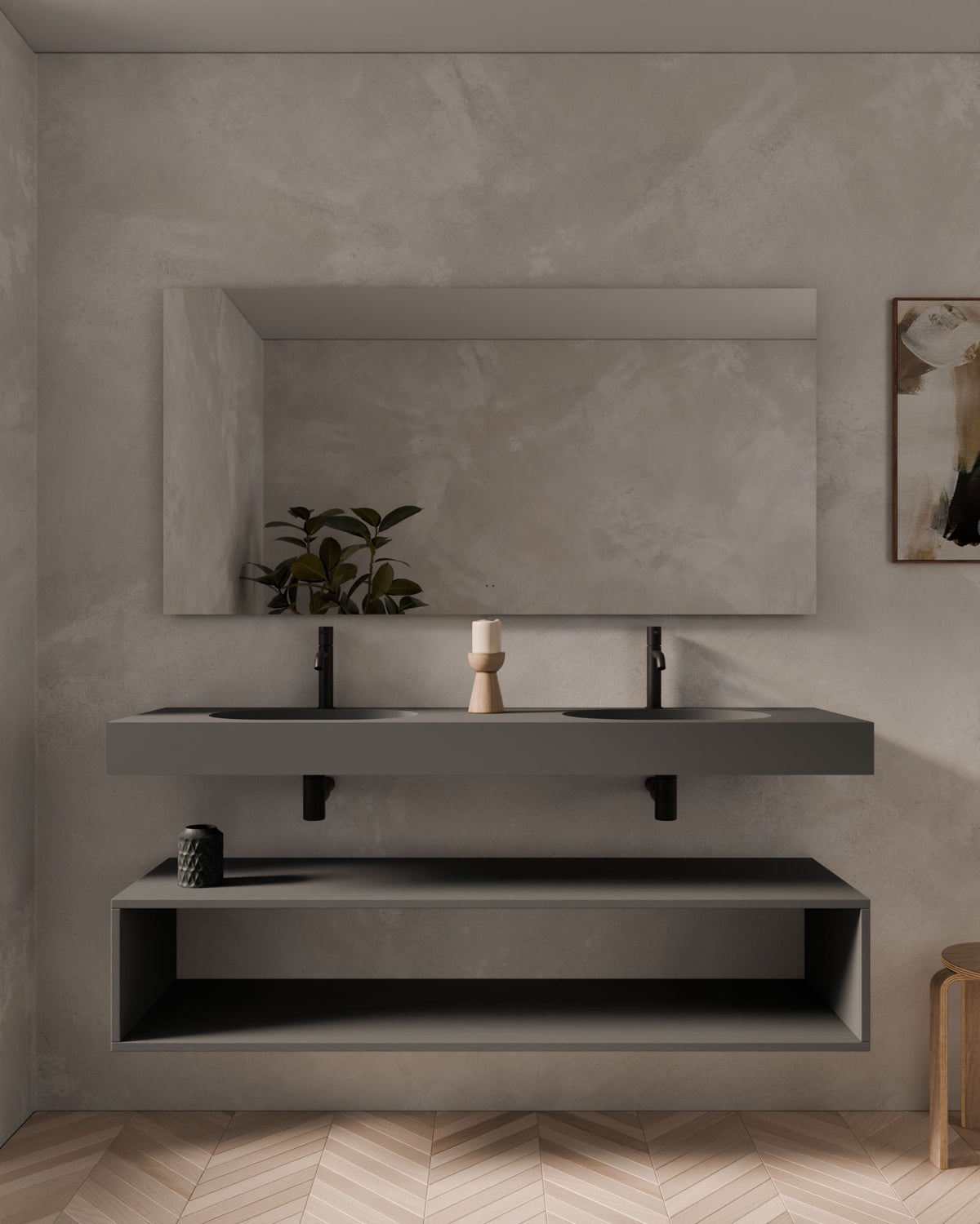 Aris lavabo mural ovale Terra Double vasque