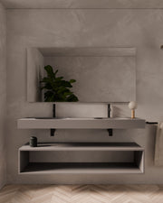 Aris lavabo mural ovale argile Double vasque