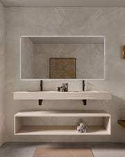 Aris lavabo mural ovale vanille Double vasque