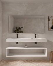 Aris lavabo mural ovale Blanc Double vasque