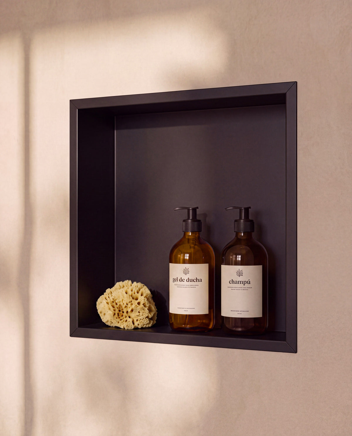Ebra niche de douche inox 1 étagère sans éclairage Noir – vue de détail