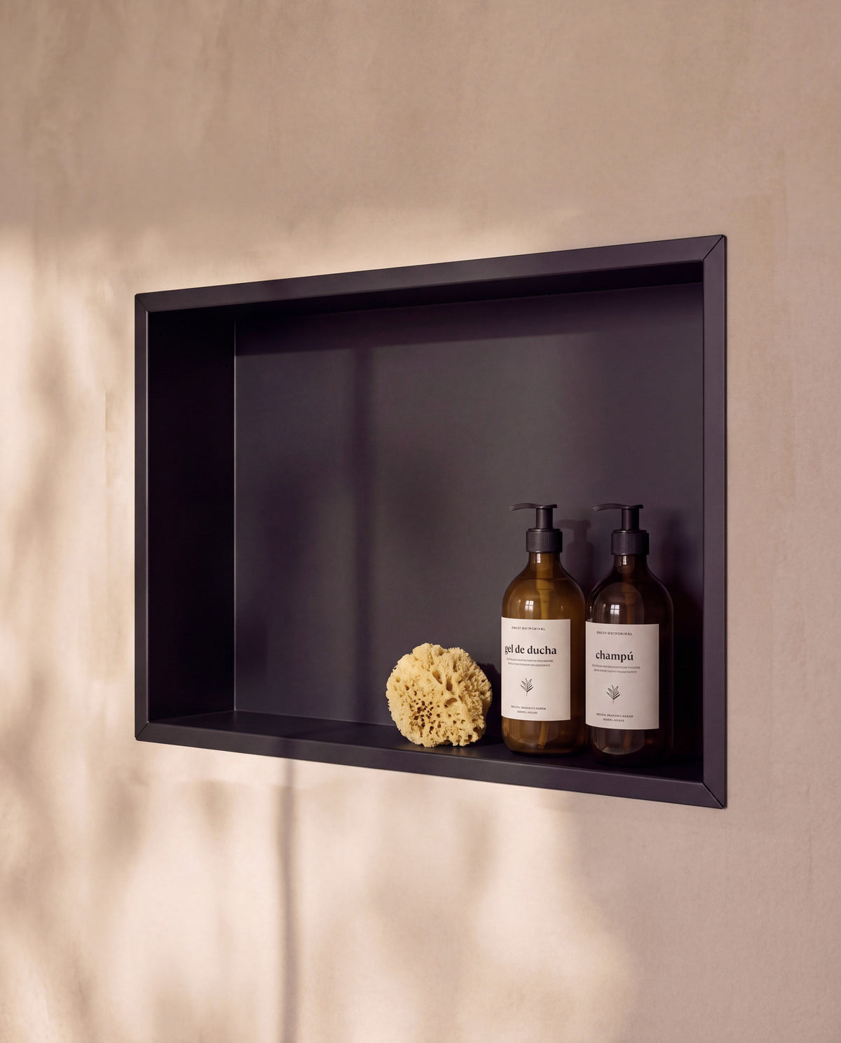 Ebra niche de douche inox 1 grande étagère sans éclairage Noir – vue de détail