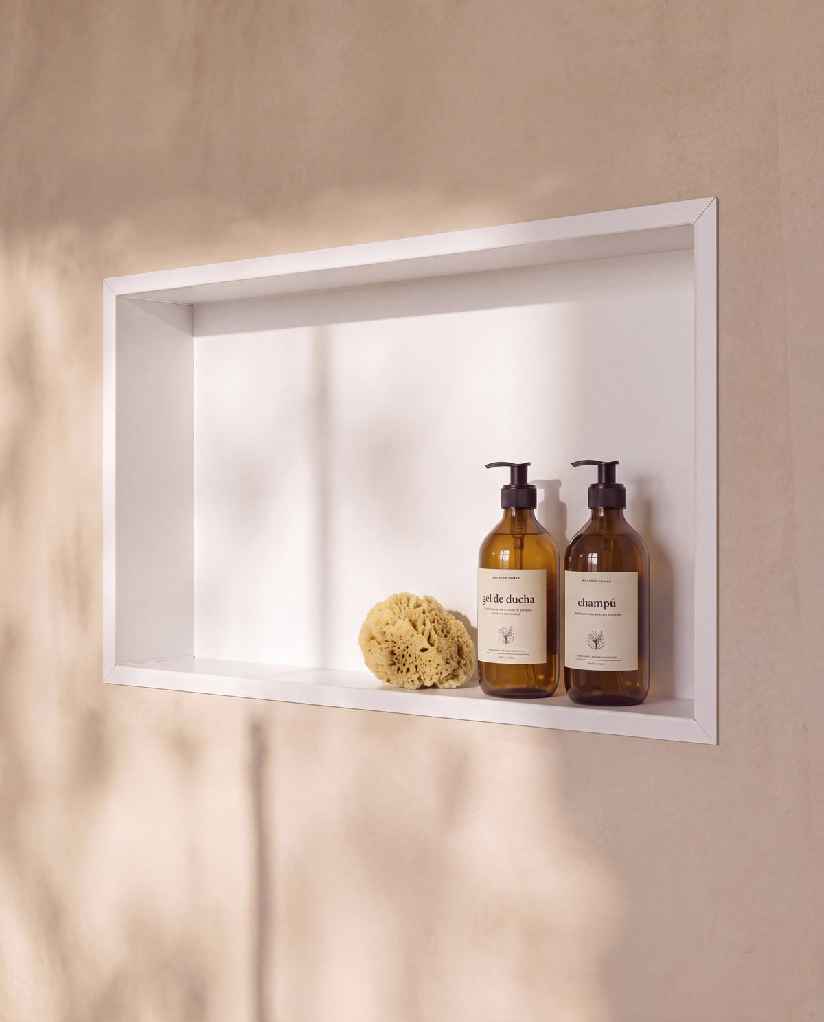 Ebra niche de douche inox 1 grande étagère sans éclairage Blanc – vue de détail