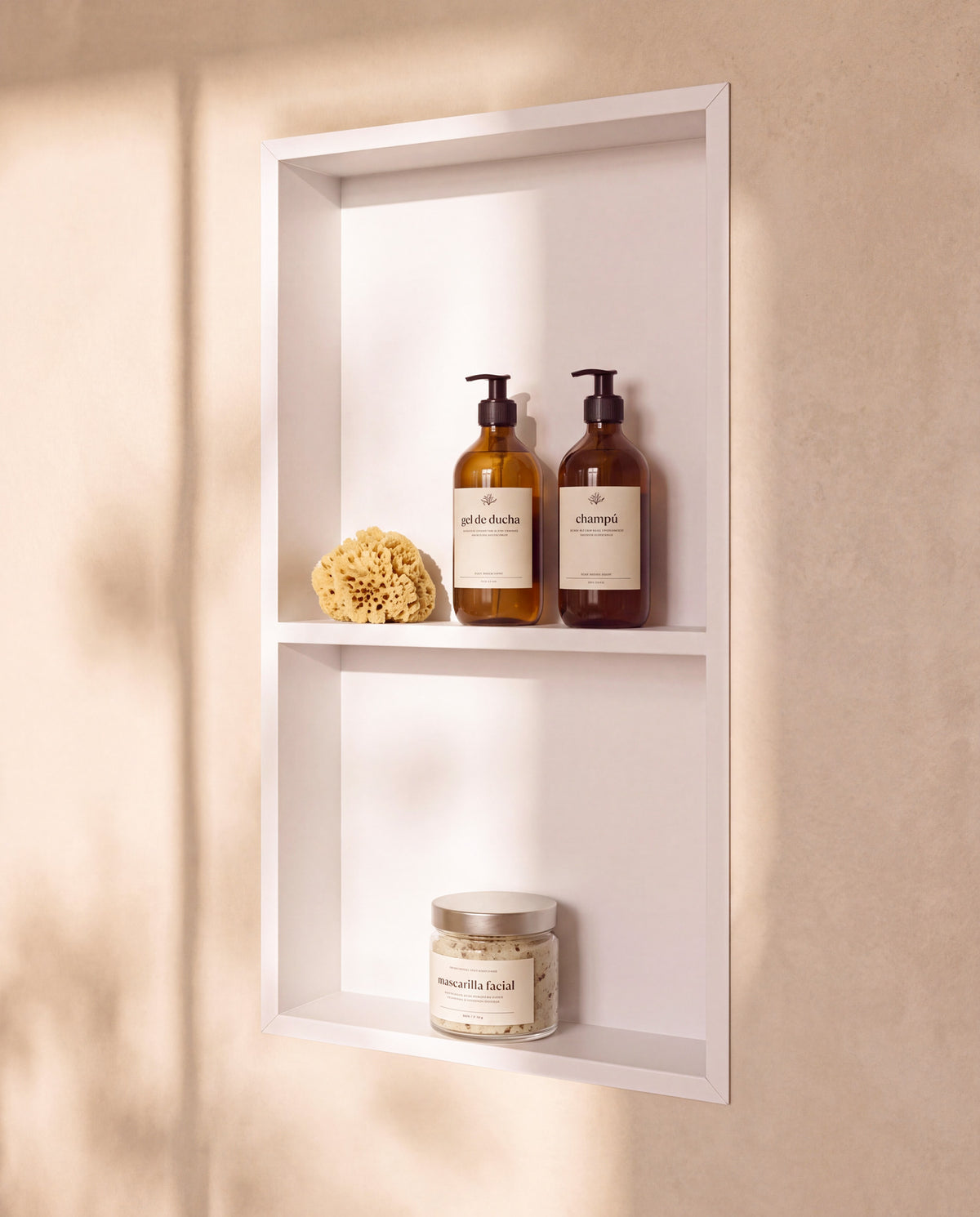 Ebra niche de douche inox 2 étagères sans éclairage Blanc – vue de détail