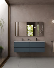 Zuri 4 tiroirs Double vasque Bleu Brise