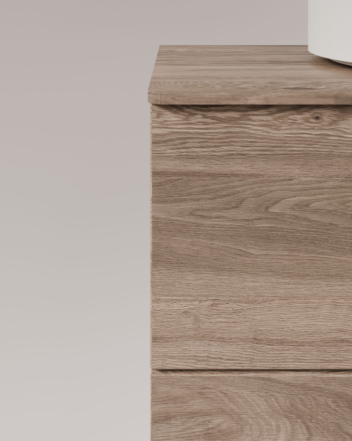 Stelo 2 cajones Roble Natural Negro – con encimera Roble natural, vista de detalle