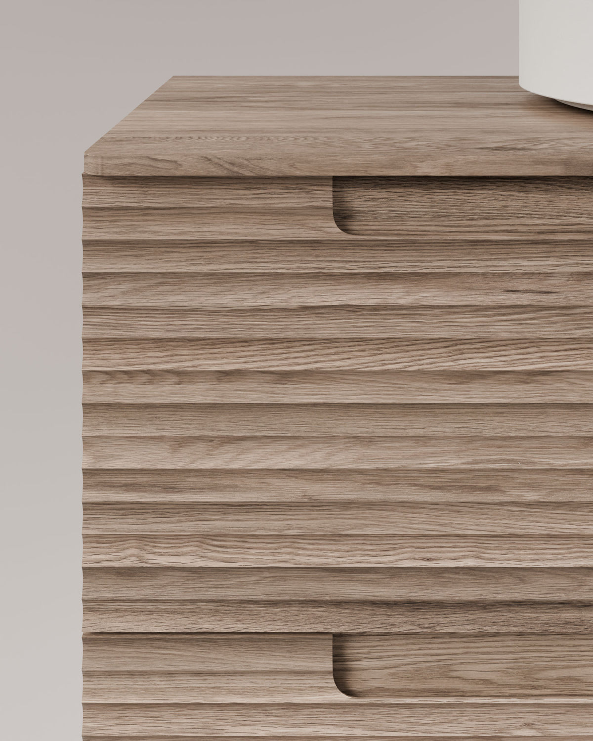 Kairo 2 Schubladen Natureiche – mit Arbeitsplatte Natureiche, Detailansicht