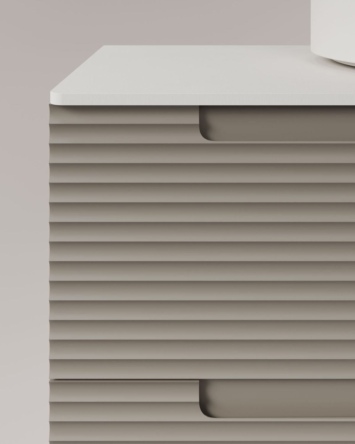 Kairo 2 cajones cuarzo – con encimera Blanco, vista de detalle
