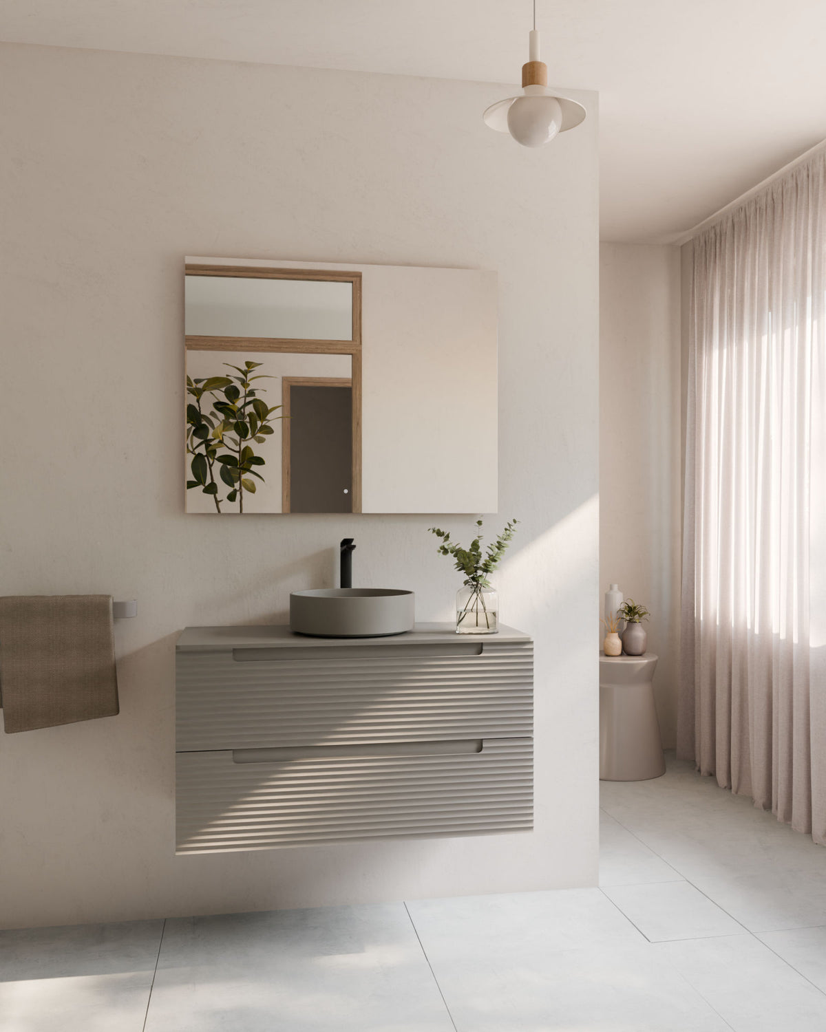 Kairo 2 cajones cuarzo – con encimera Cuarzo, vista frontal
