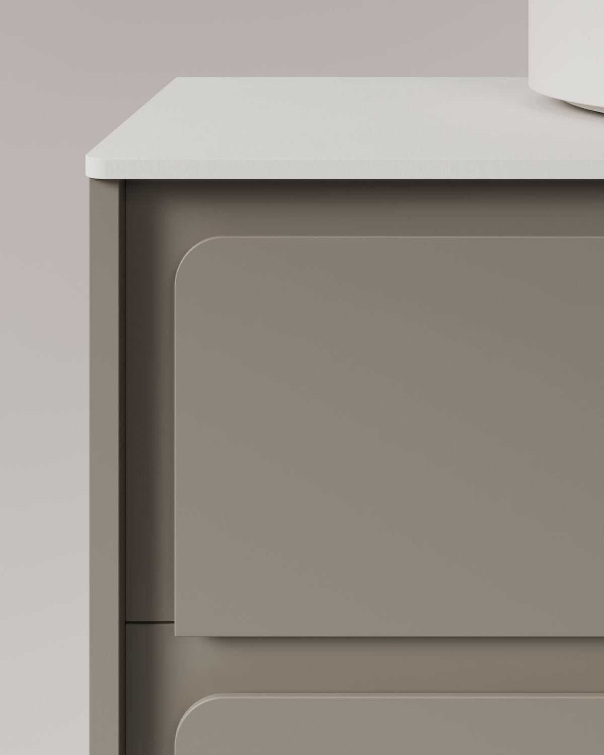 Cyra 2 cajones cuarzo cuarzo – con encimera Blanco, vista de detalle