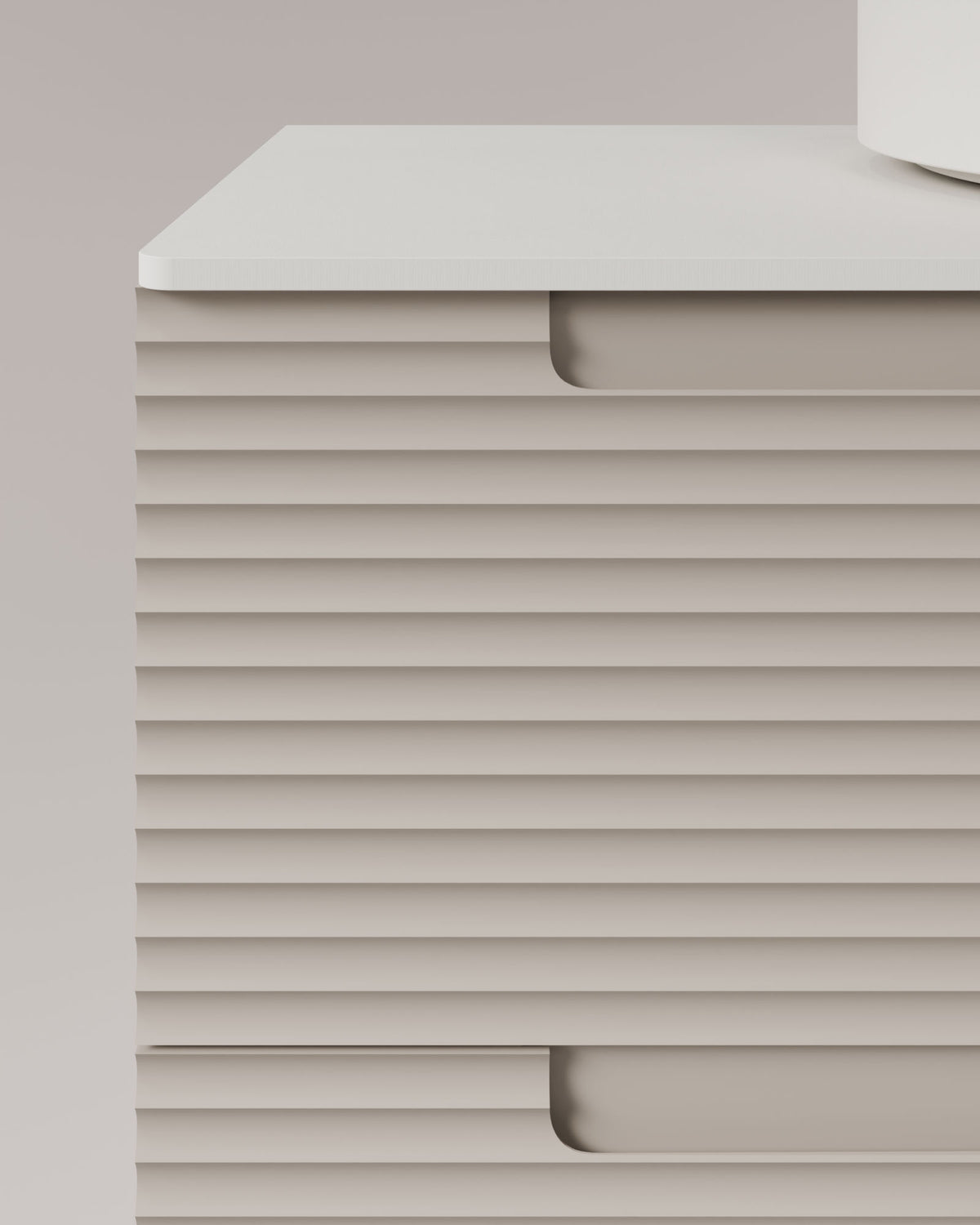 Kairo 2 cajones topo – con encimera Blanco, vista de detalle