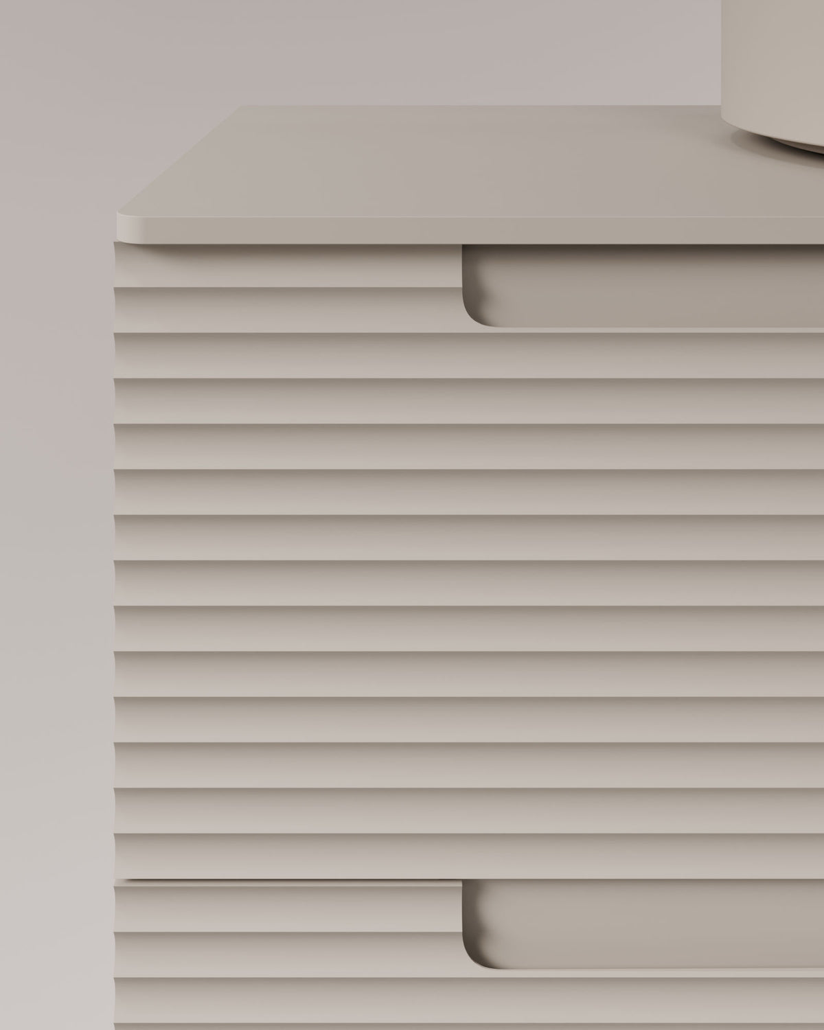 Kairo 2 cajones topo – con encimera Topo, vista de detalle