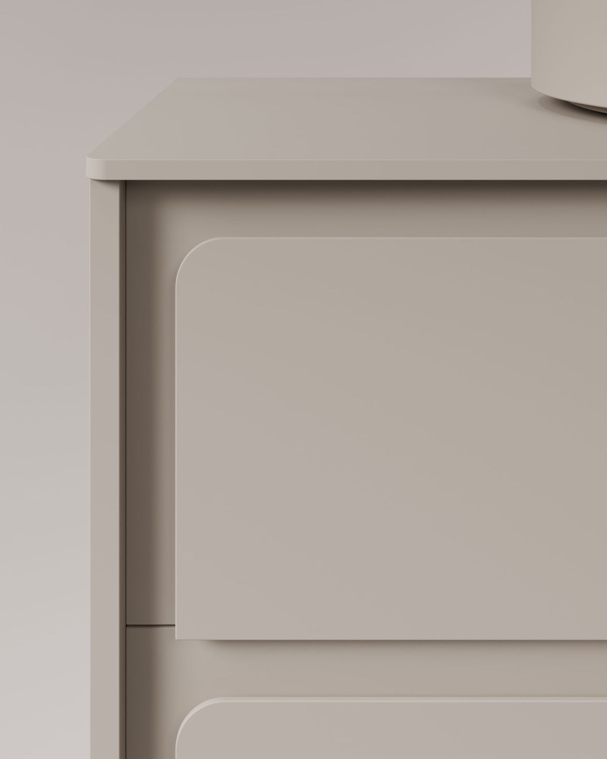 Cyra 2 Schubladen Taupe Taupe – mit Arbeitsplatte Taupe, Detailansicht